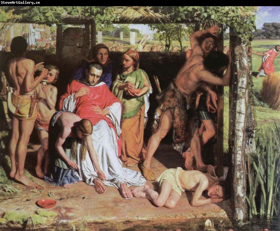 William Holman Hunt a converted british family sheltering a christian priest from the persecution of the druids